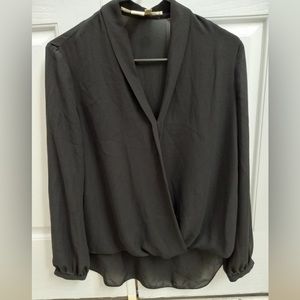 Max Studio draped wrap blouse, size XS
